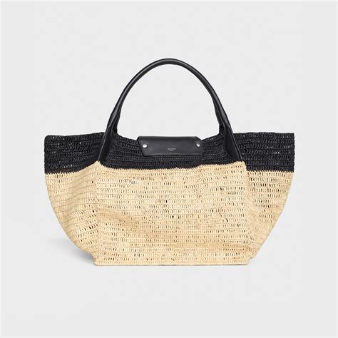 celine raffia purse|Celine black raffia.